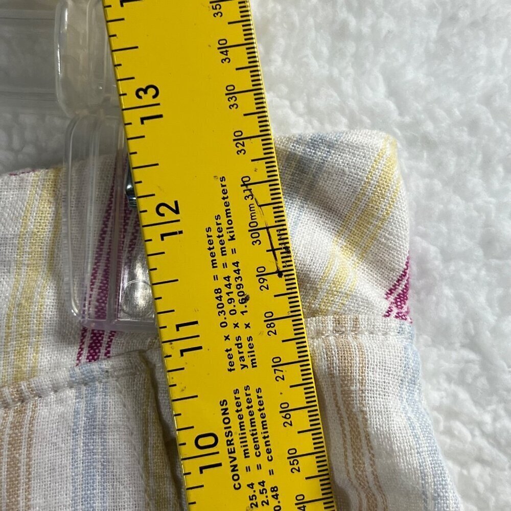 GAP Womens M Linen Blend Rainbow Shorts Slip On Elastic Waist 4 Pockets Vacation - Picture 4 of 8